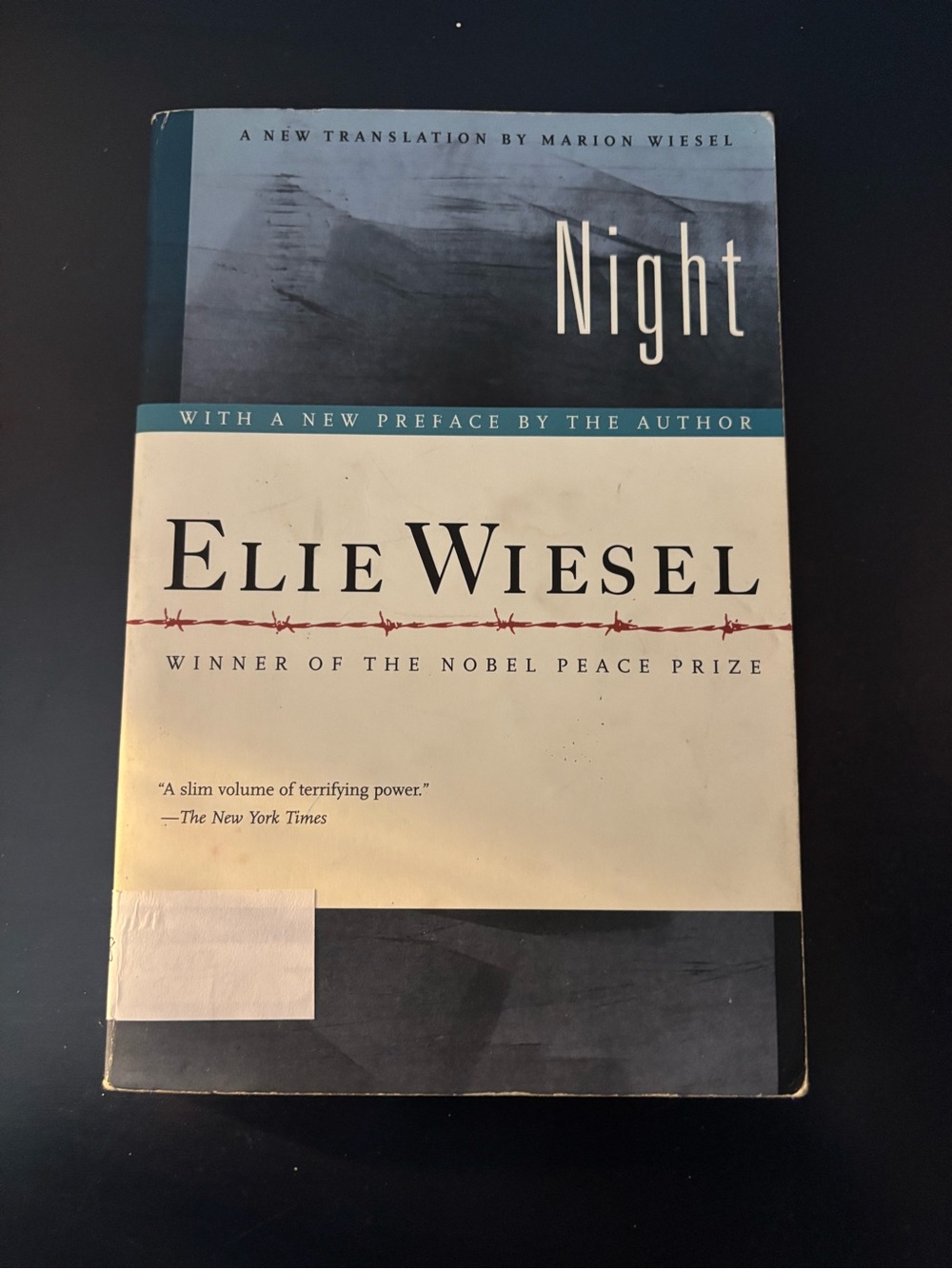 Night Paperback Book - Cream & Black